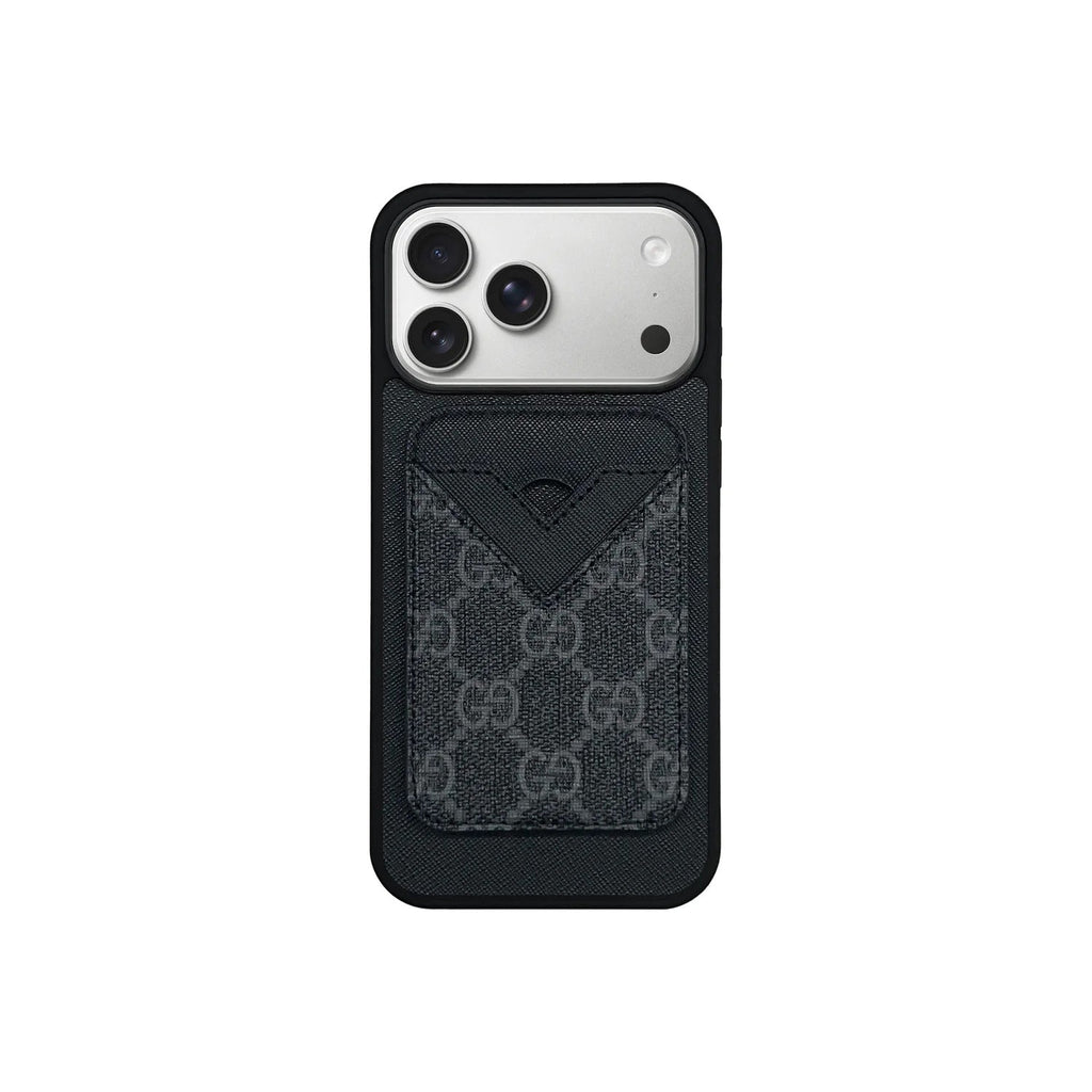 Retro Pattern Card Pocket iPhone Case