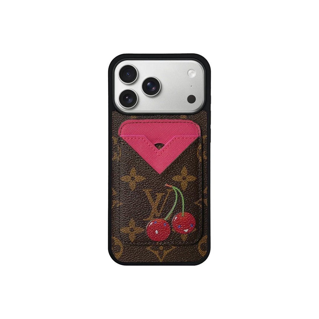 Set Magsafe Cardholder Cherry Pink iPhone Case