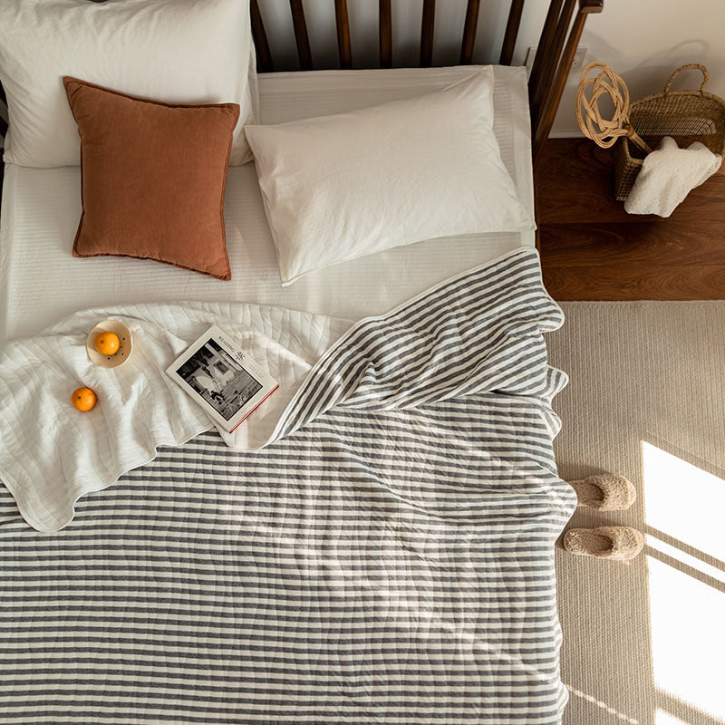 100% Cotton Striped Quilt