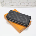 Black Monogram Double Wallet LV Leather