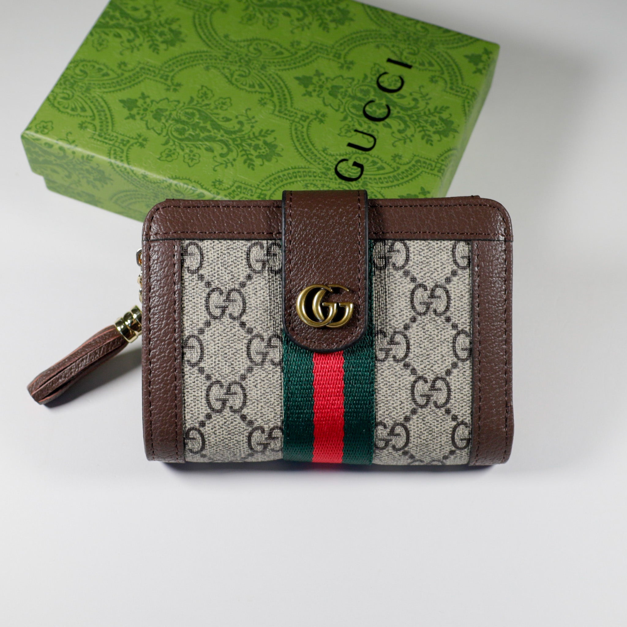 Tri Fold Gucci Wallet Canvas Card Holder