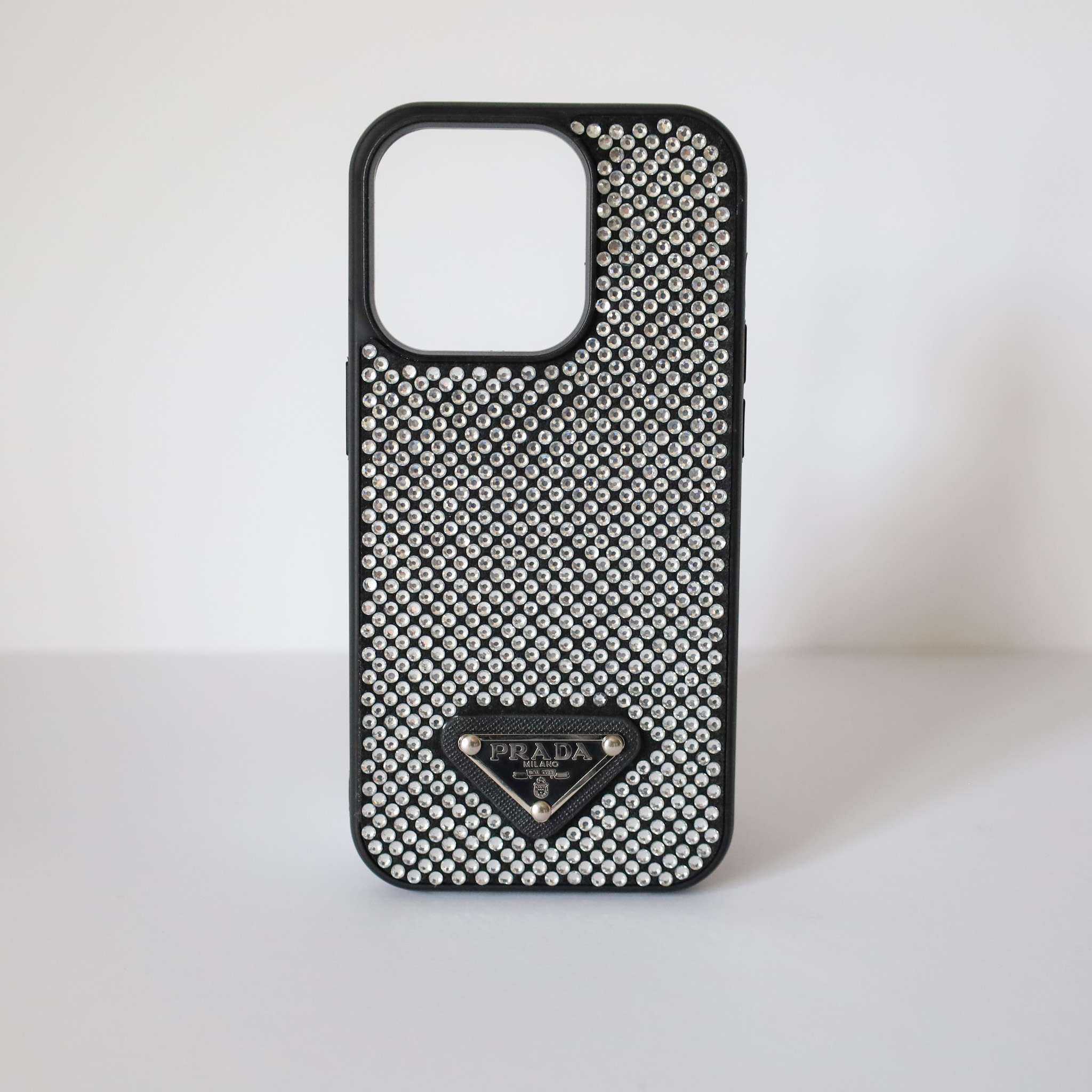 Prada Rhinestone Design Phone Case iPhone 12 13 14 Pro Plus