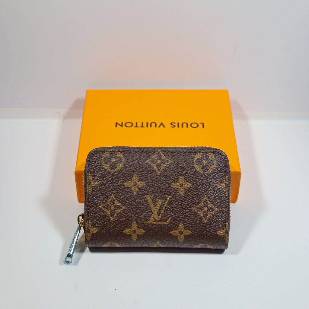 LV Brown Monogram Leather Wallet Zipper