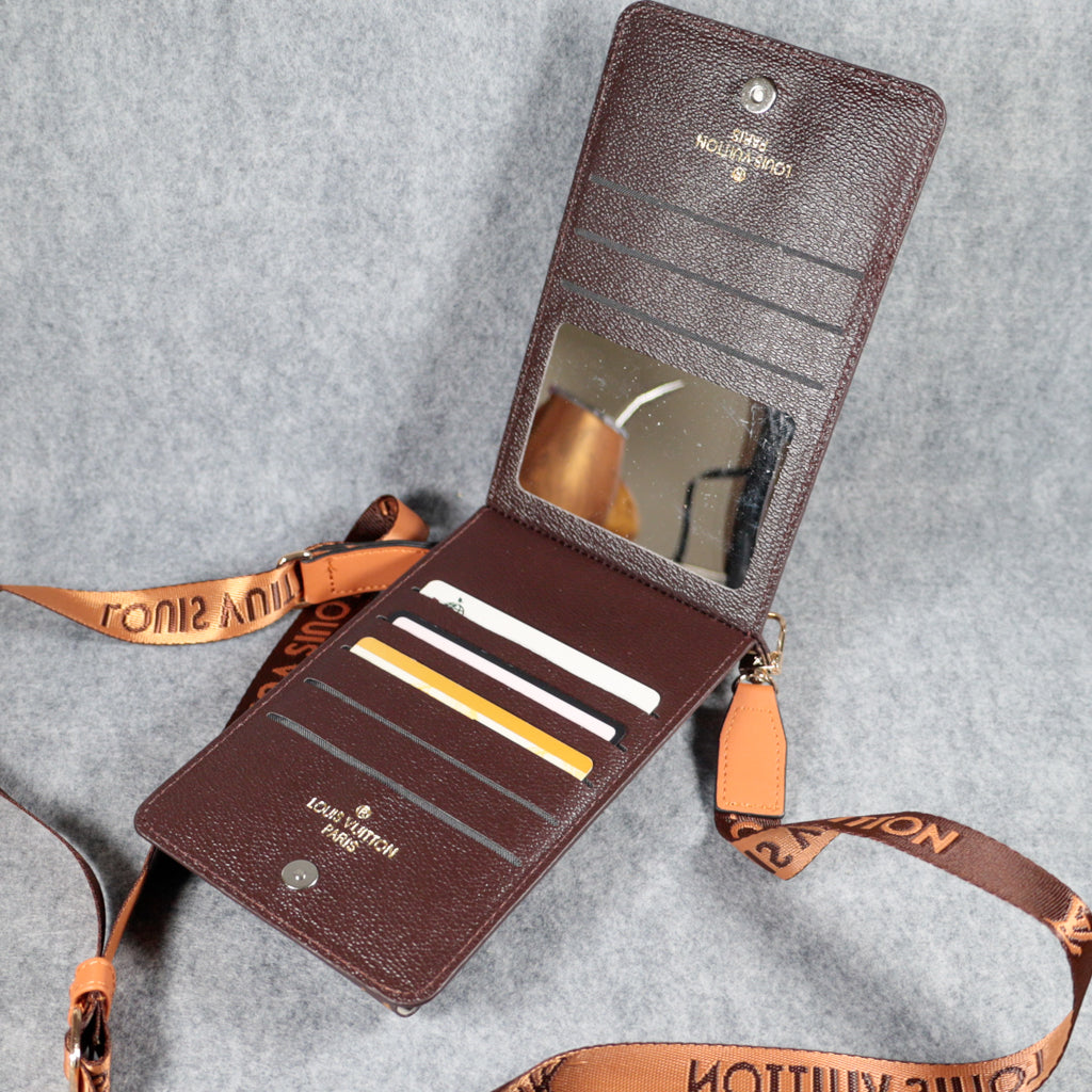 LV Phone Bag Crossbody Mini Wallet Credit Card Slots and Mirror