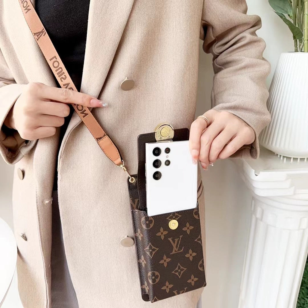 LV Phone Bag Crossbody Mini Wallet Credit Card Slots and Mirror
