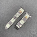 White Checkered LV Apple Watch Band