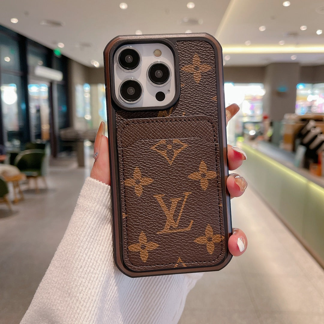 Louis Vuitton Phone Case Card Holder Fashion Leather for iPhone