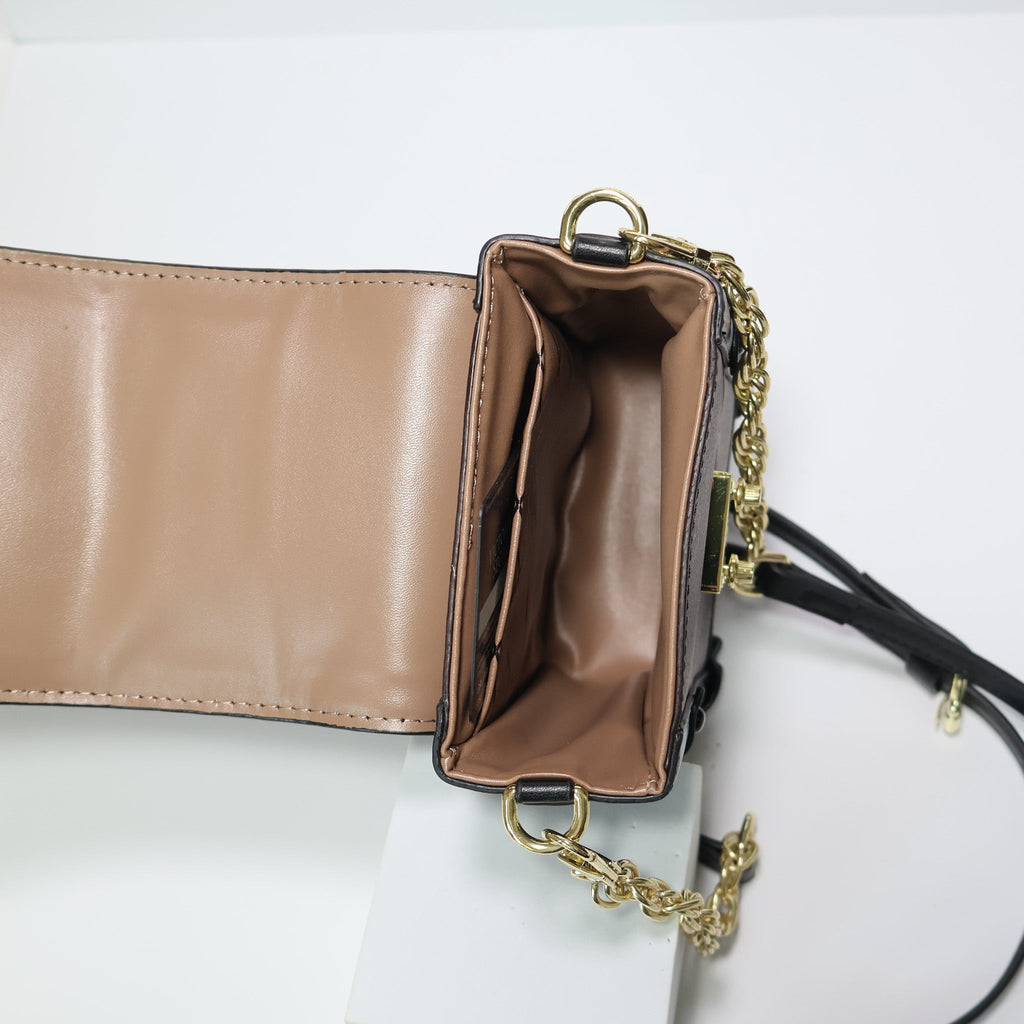 LV Trunk Crossbody Mini Bag Black Brown Monogram