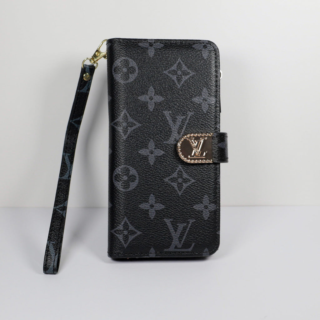 Luxury LV Wallet Phone Case Zipper Wallet Kickstand for iPhone