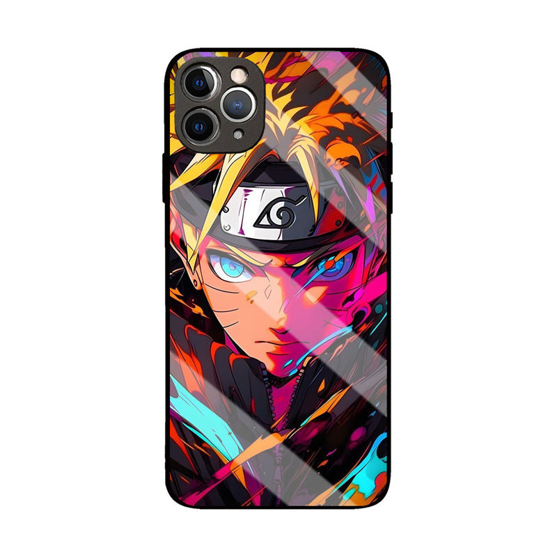 Cartoon Pattern Glass Phone Case