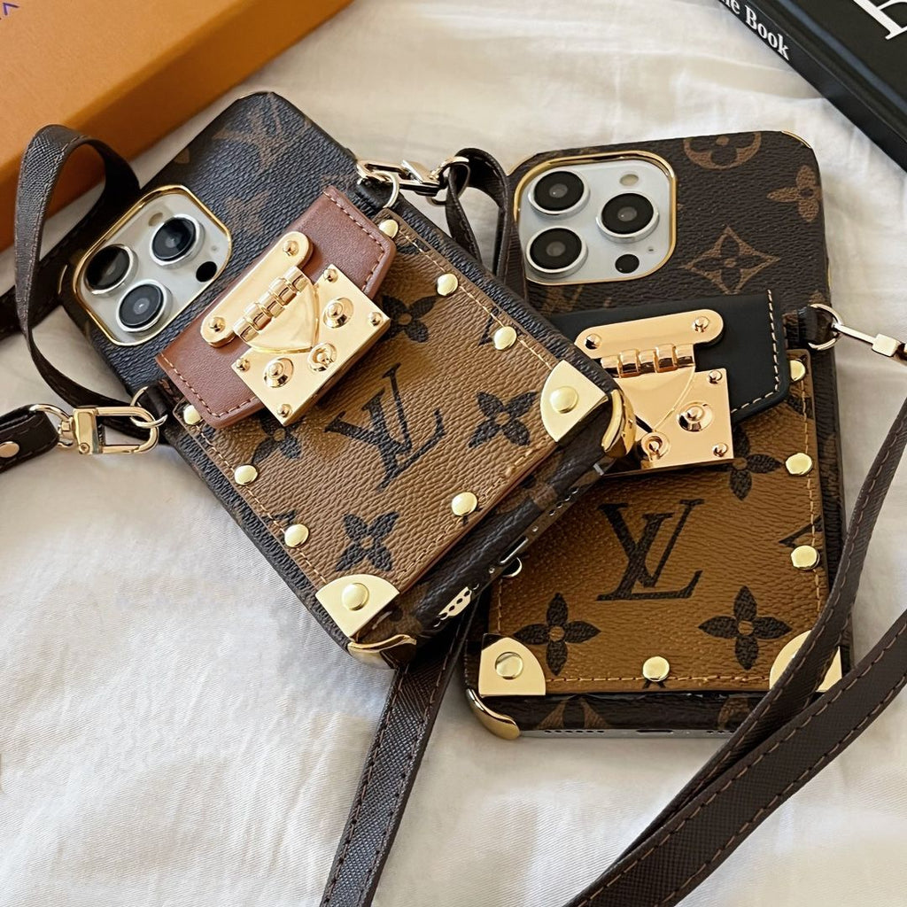 LV Phone Case Crossbody Lanyard Card Slot for iPhone