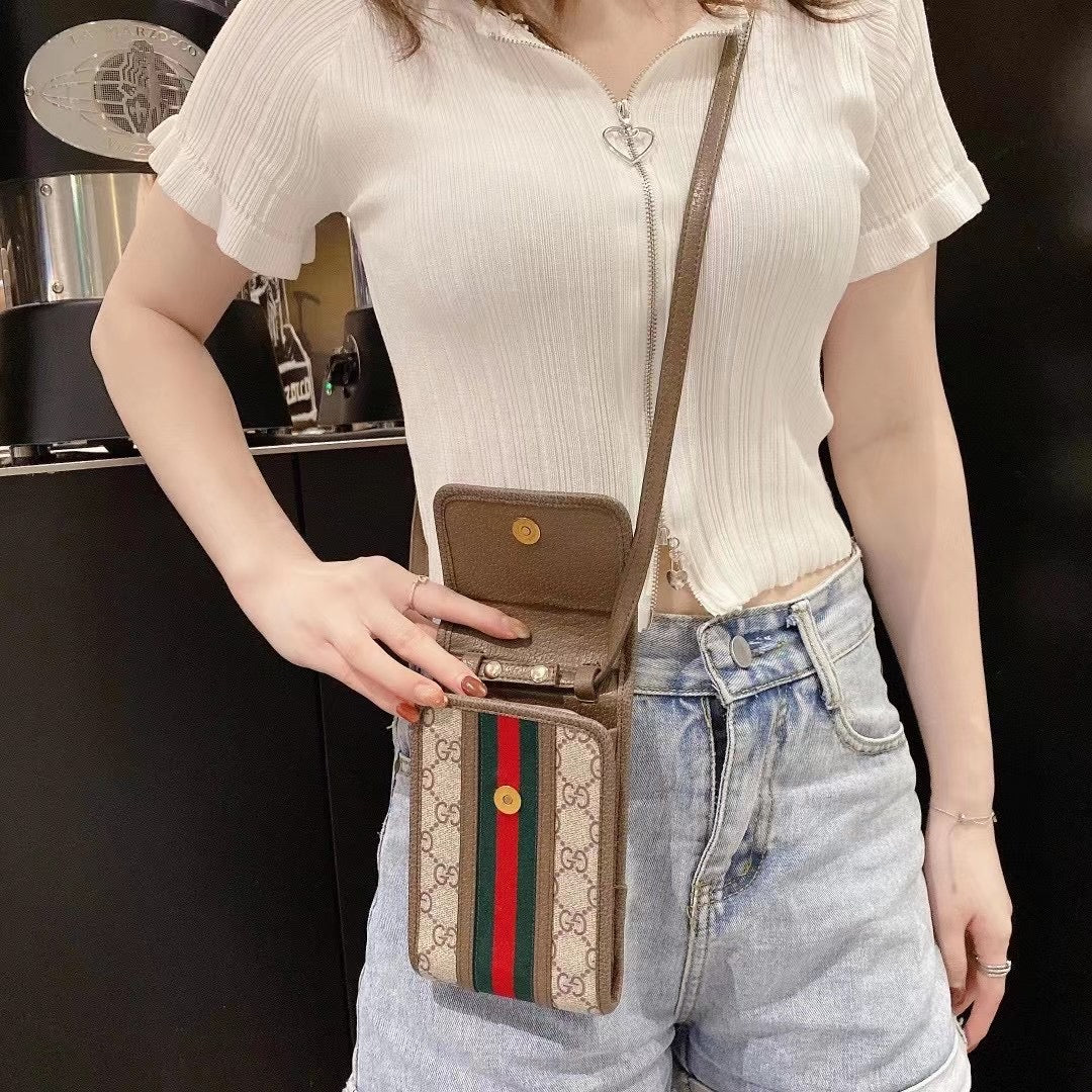 Designer Crossbody Purse Leather Belt Case Holster
