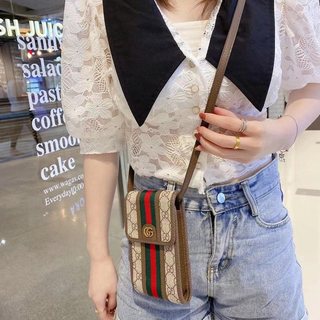Designer Crossbody Purse Leather Belt Case Holster