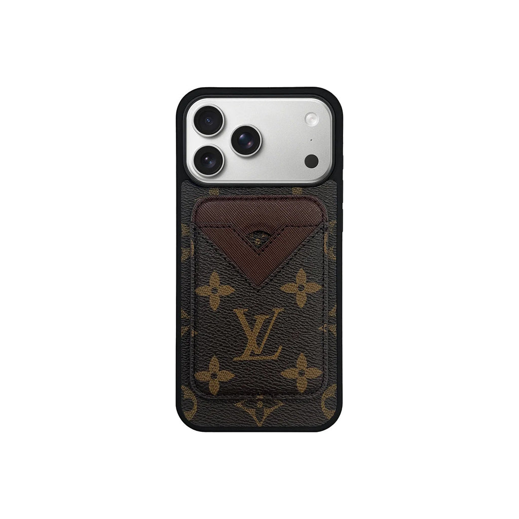 Retro Letter Card Pocket iPhone Case
