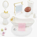 Ceramic Bathroom Set – Miniature 1:12 Dollhouse Furniture