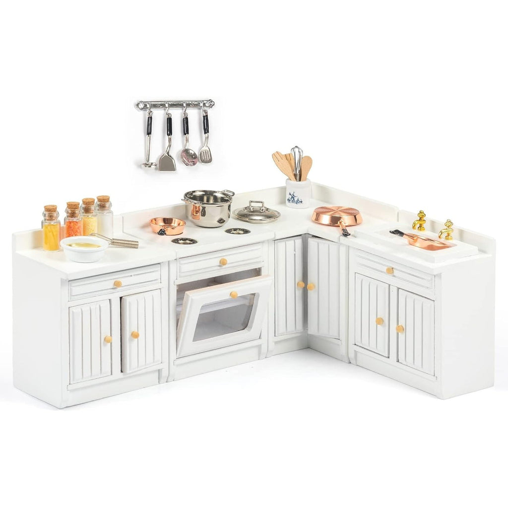 Wooden Kitchen Set – Miniature 1:12 Dollhouse Furniture