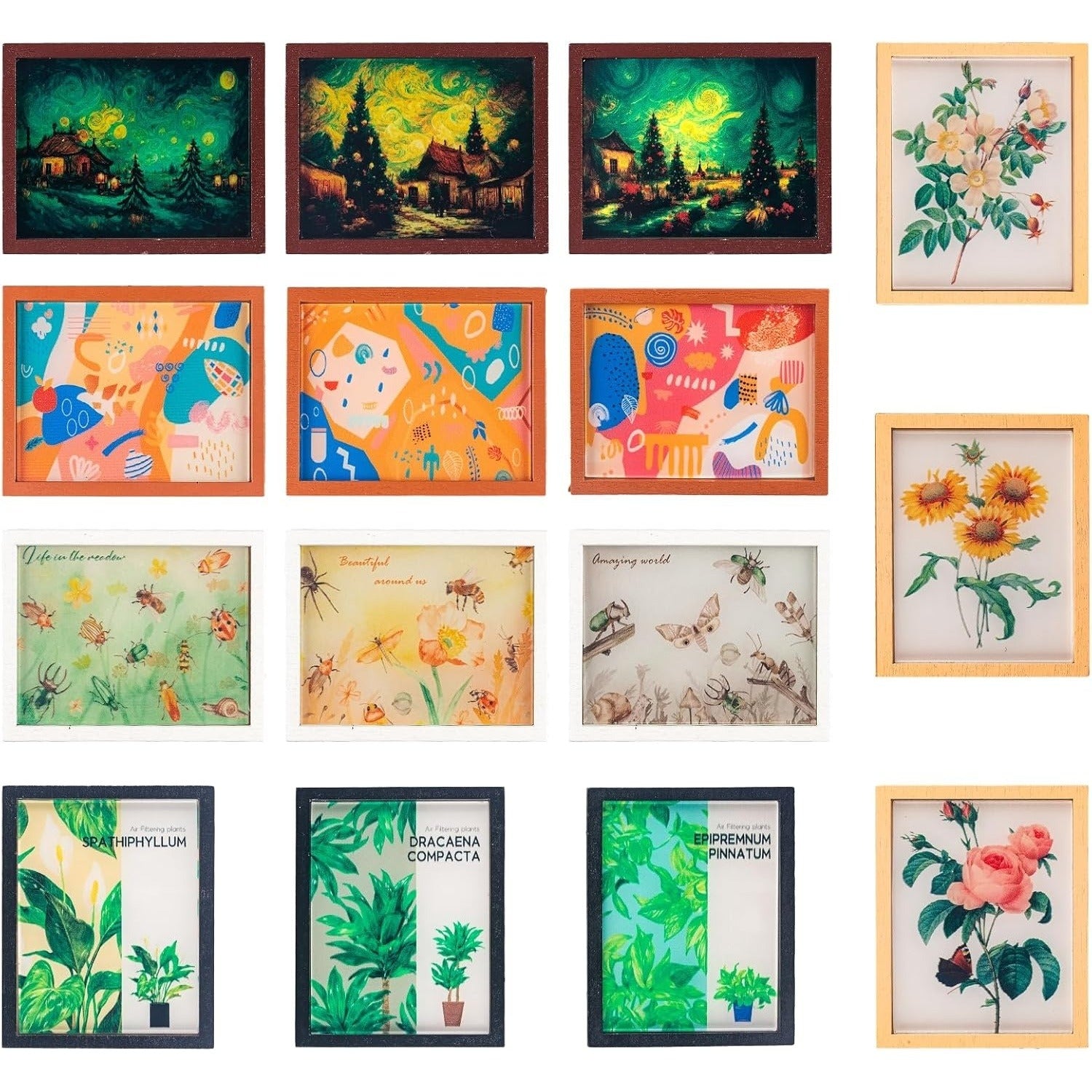 Miniature Wall Art Set – 1:12 Dollhouse Accessories