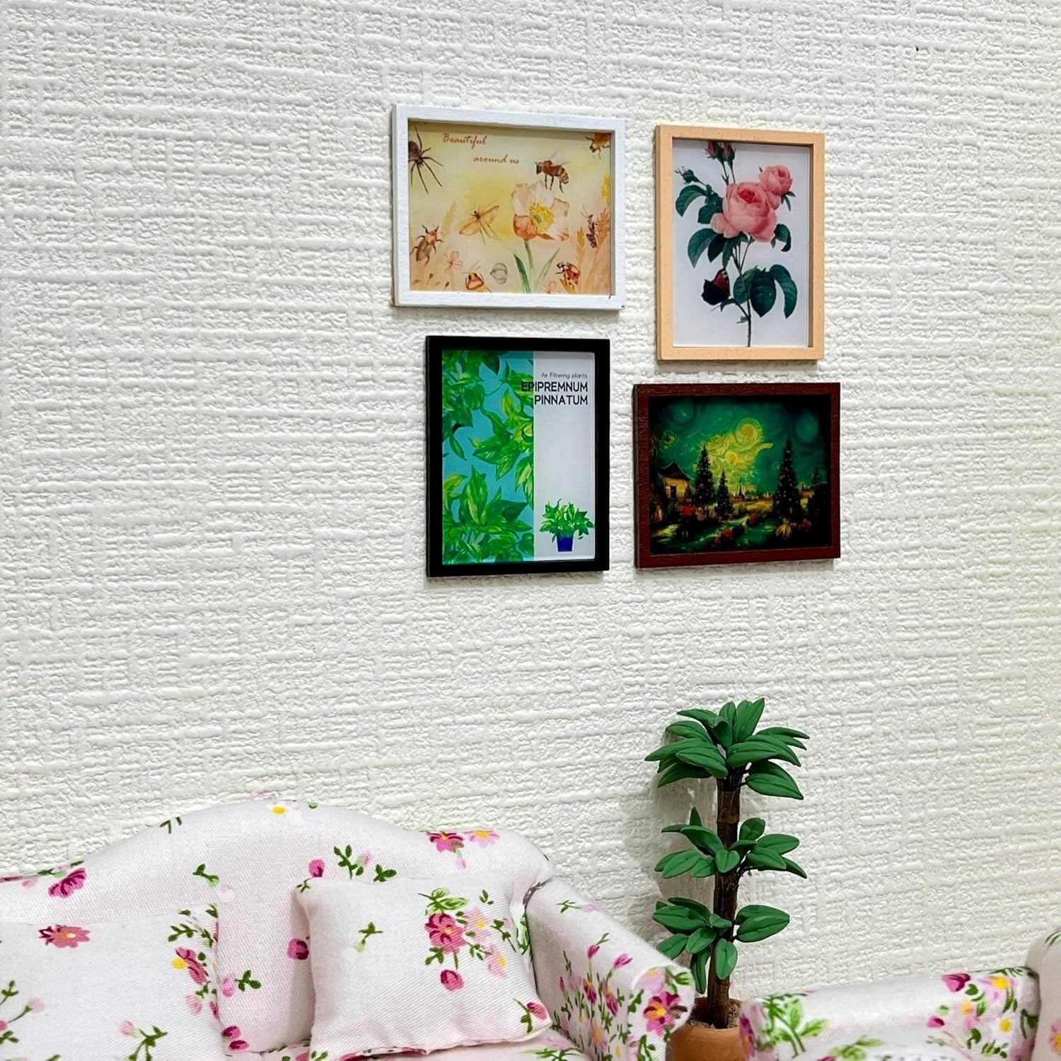 Miniature Wall Art Set – 1:12 Dollhouse Accessories