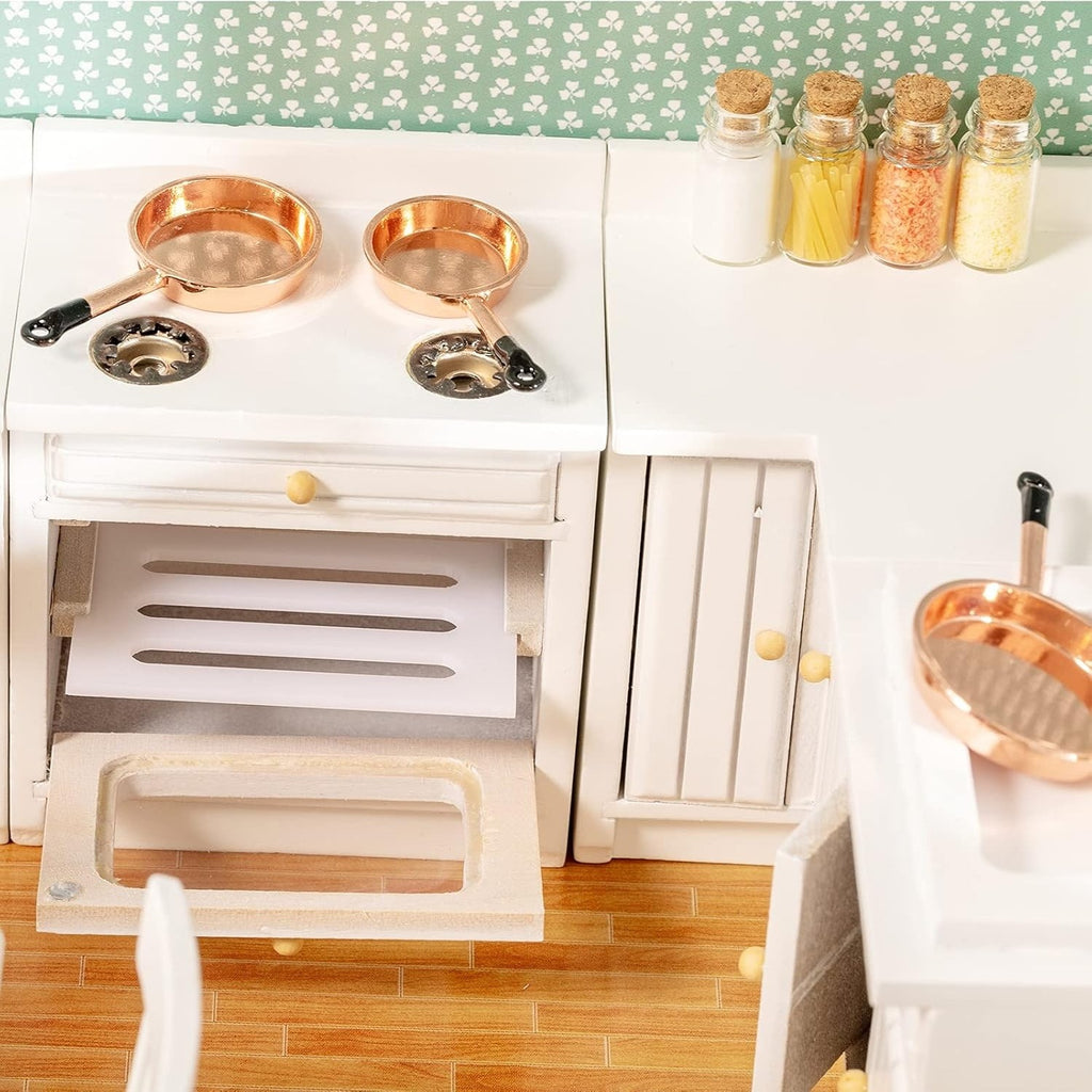 Wooden Kitchen Set – Miniature 1:12 Dollhouse Furniture
