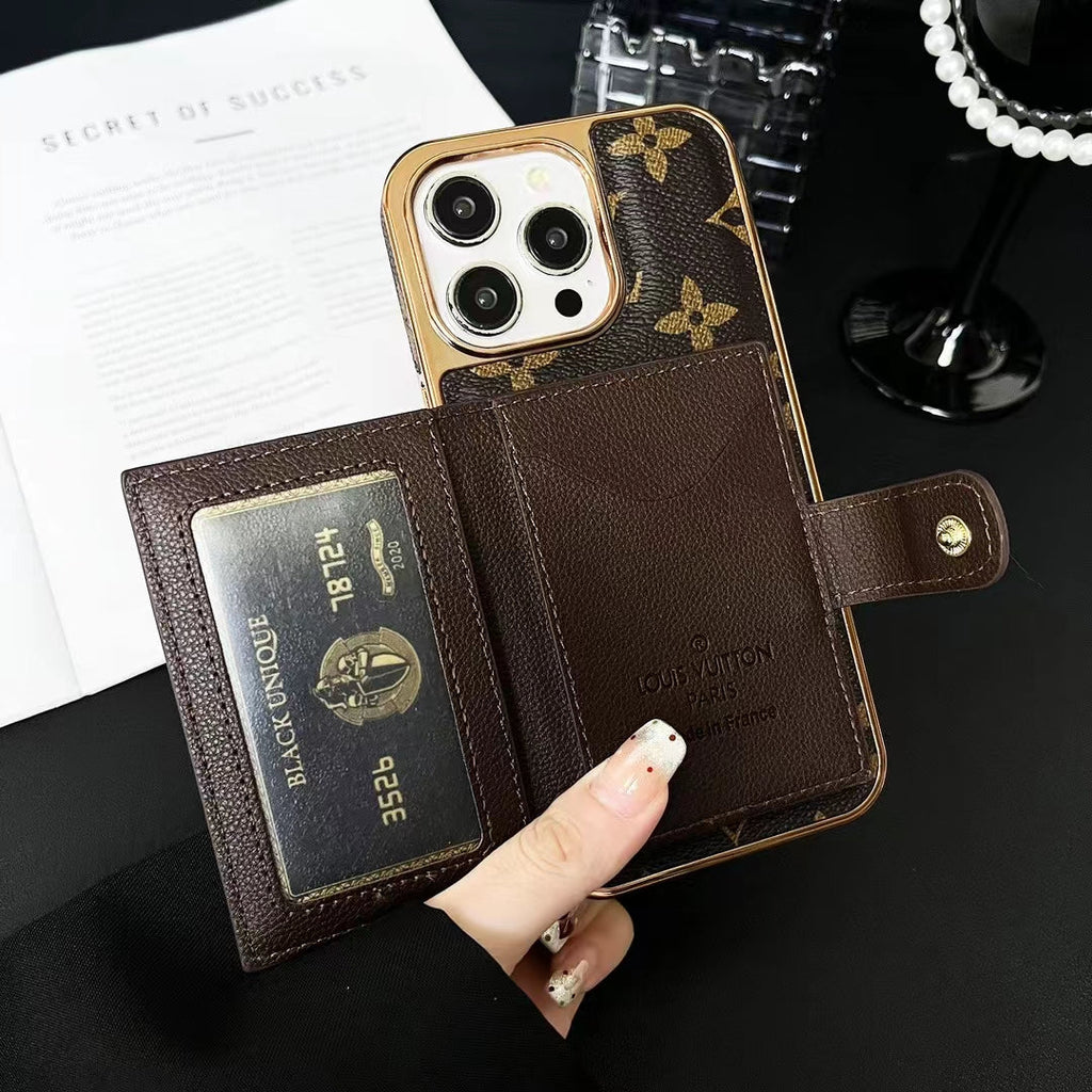 LV Phone Case Card Holder iPhone 12 13 14 15 16 Pro Max
