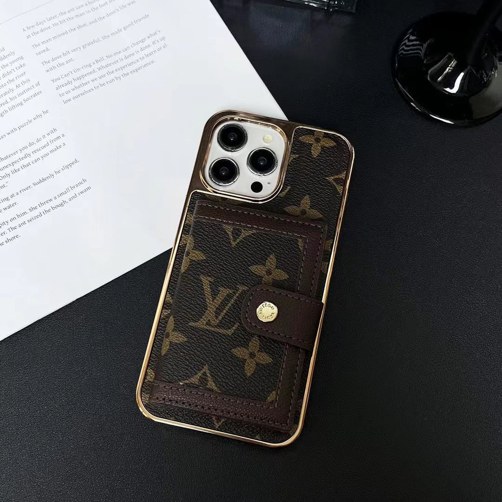 LV Phone Case Card Holder iPhone 12 13 14 15 16 Pro Max