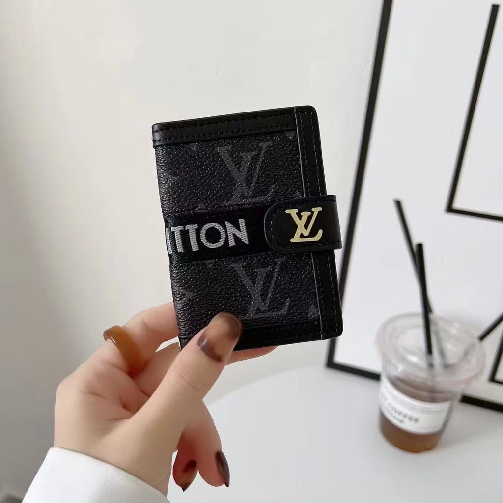 Designer Card Holder Wallet Button Closure