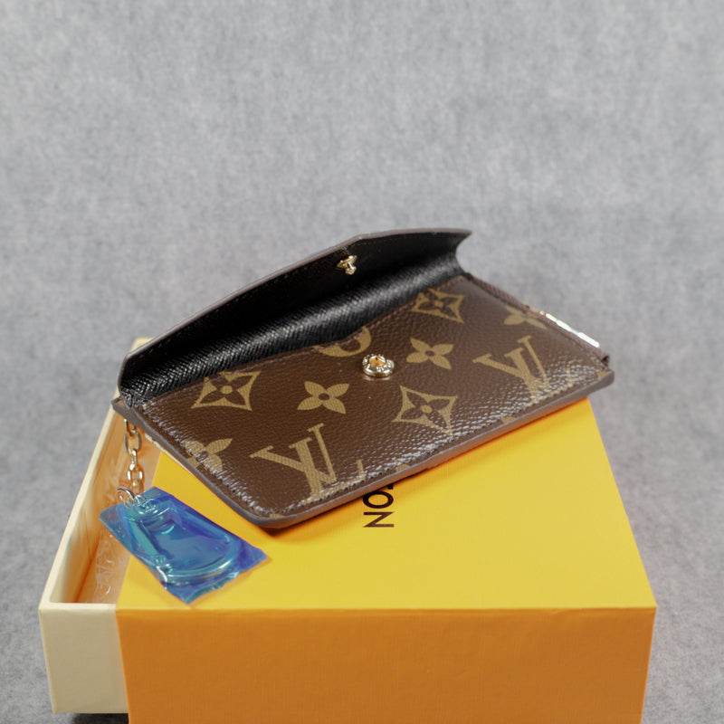 Louis Vuitton Wallet Card Holder Accent Monogram Zipper Wallet